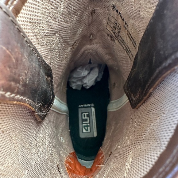 Ariat Tombstone Western Kids Boots Size 2.5 Powder Brown - Picture 8 of 9